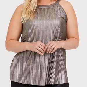 Torrid NWT Gold Metallic Tank 1X